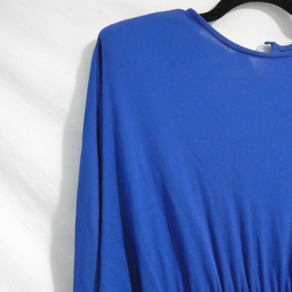 RANDY COLLECTIONS | size 14 | Elegant Blue Long Sleeve Event Party Dress - Picture 3 of 16